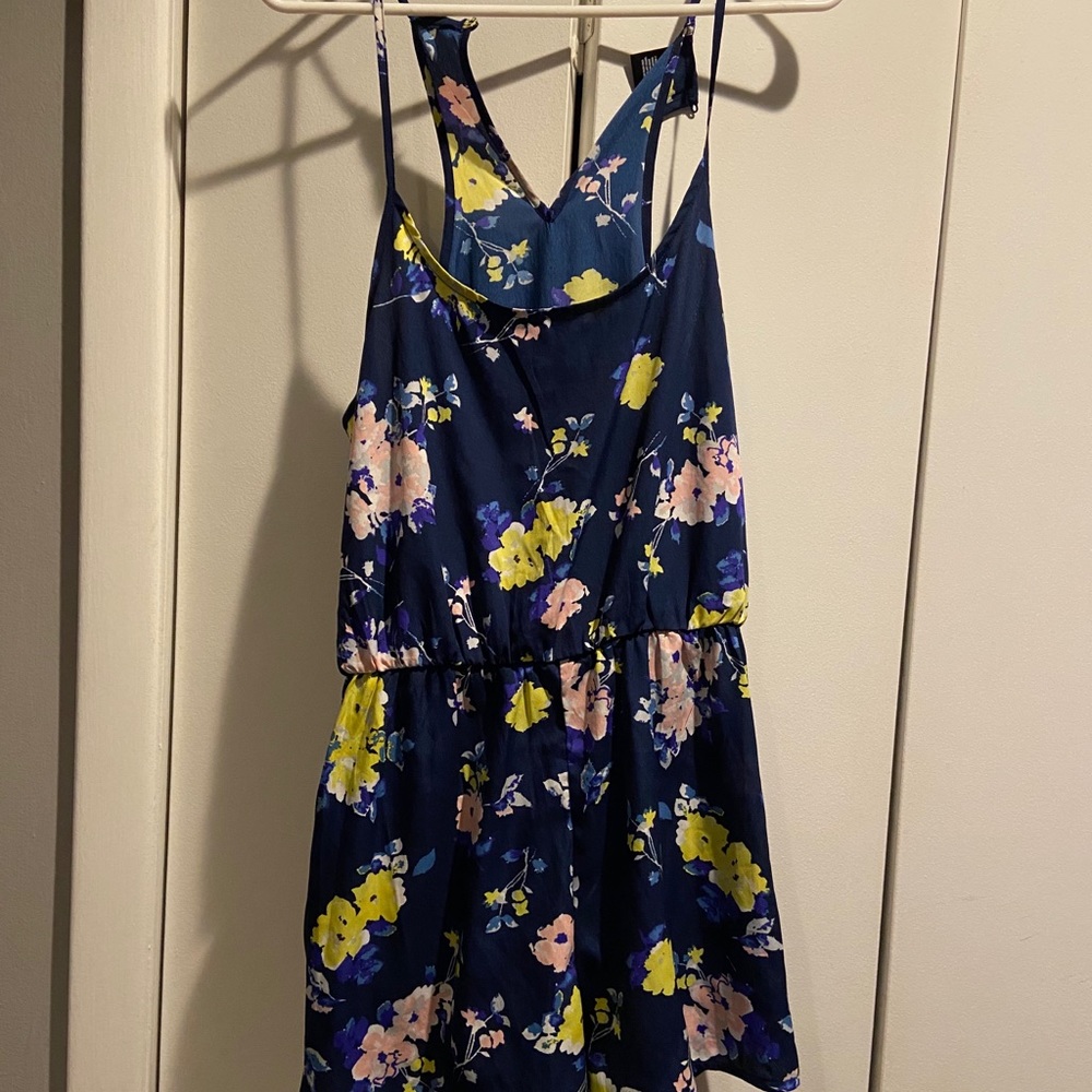 City Streets blue floral romper